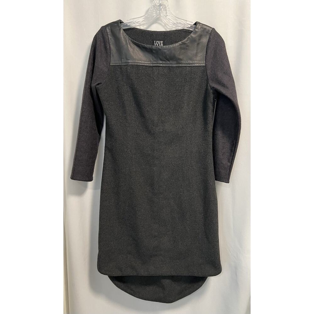 Anthropologie Love & Liberty | 100% Wool Midi Sheath Fall Dress Gray -Size 6